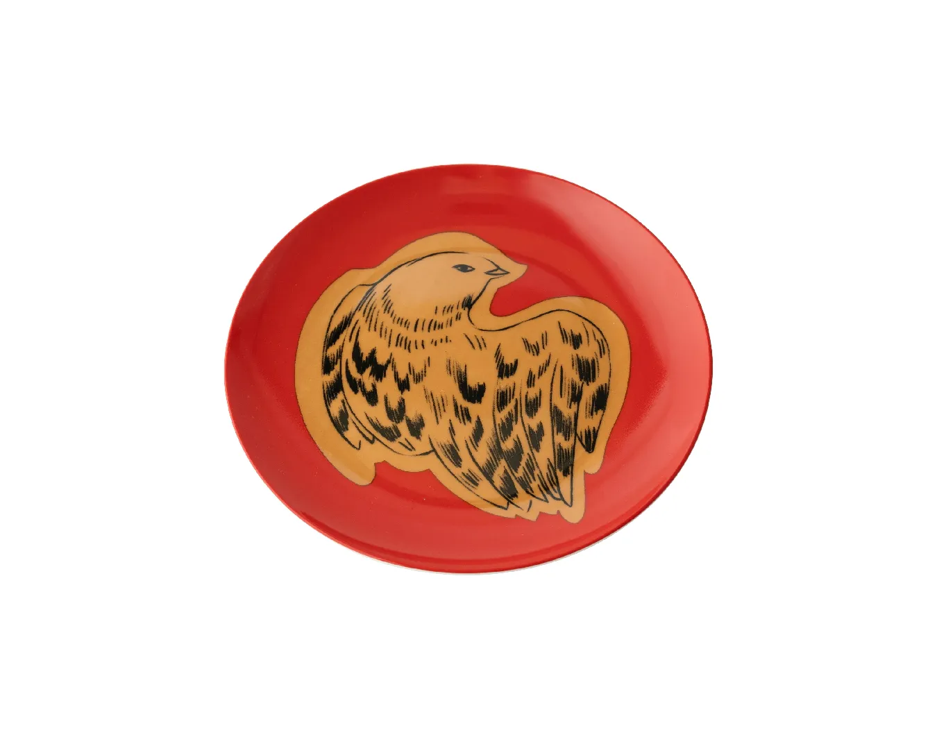 Тарелка пирожковая, коллекция «Золотые перья на красном»