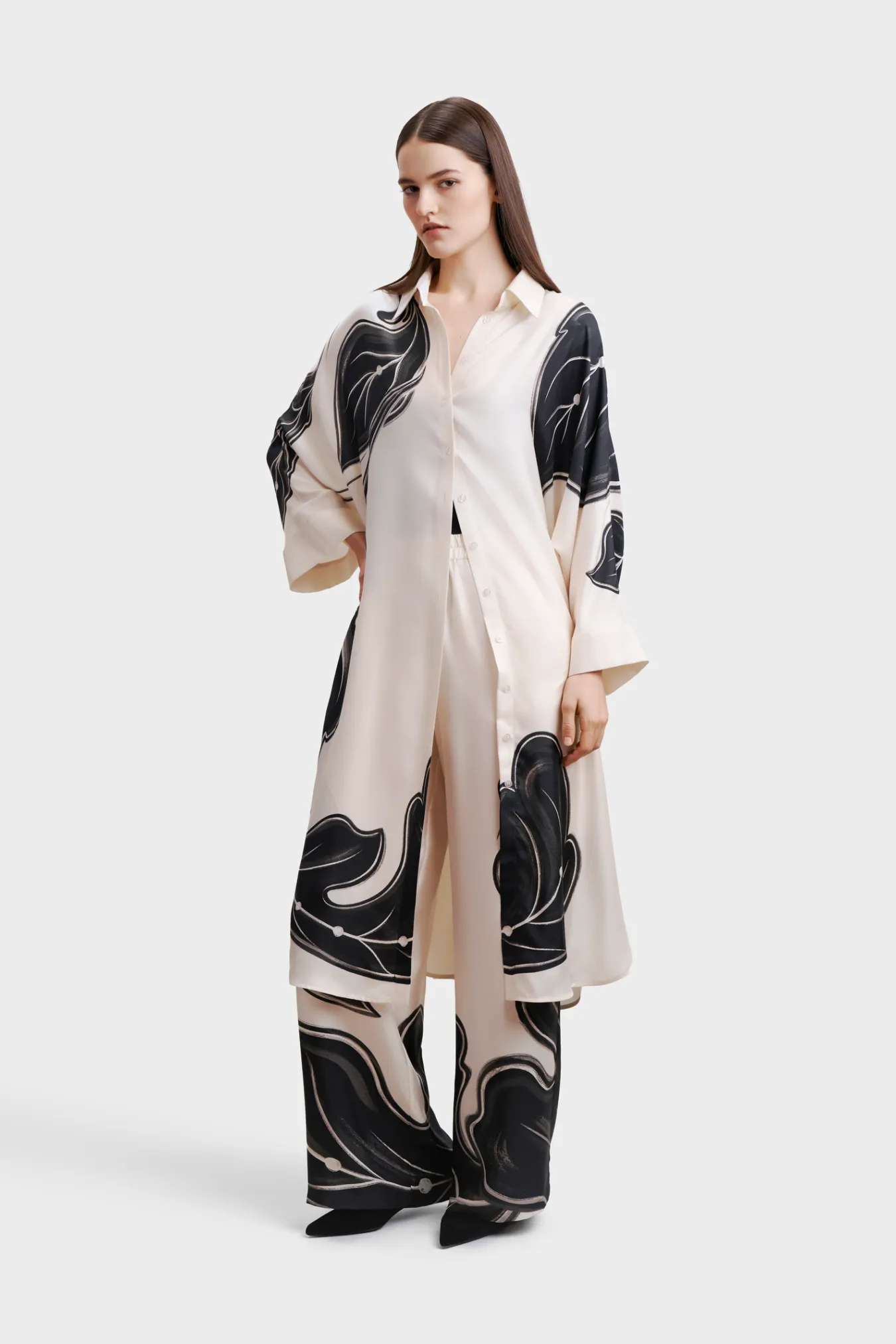 Платье-рубашка из премиального шелка