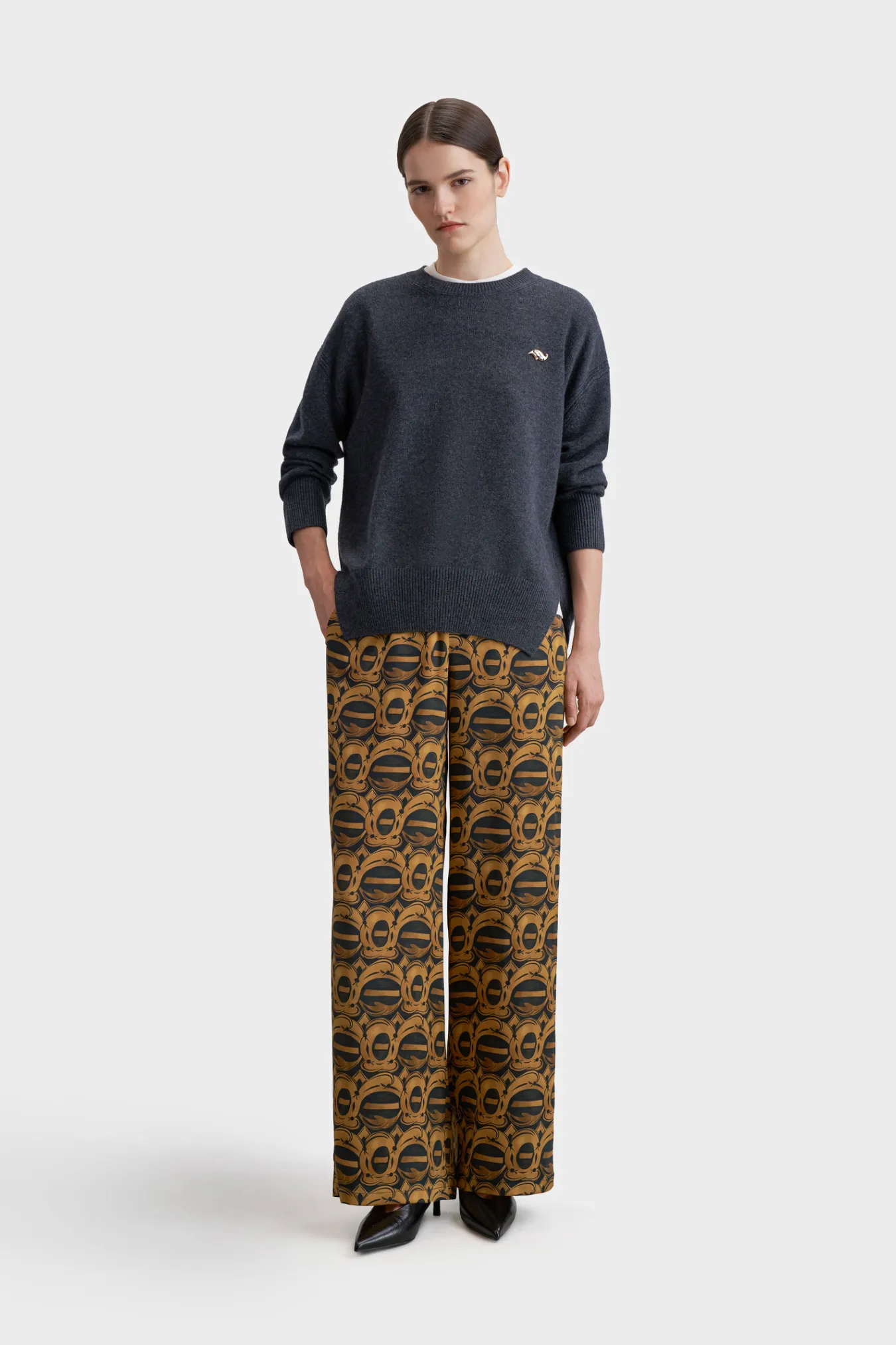 Удлиненный джемпер из шерсти и кашемира