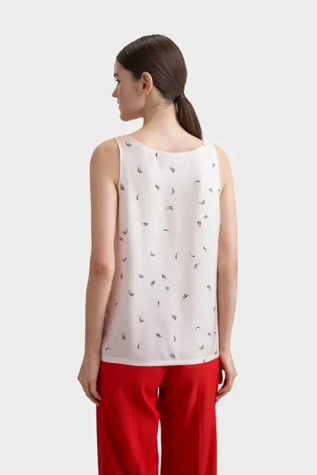 Топ из премиального  шелка с рисунком