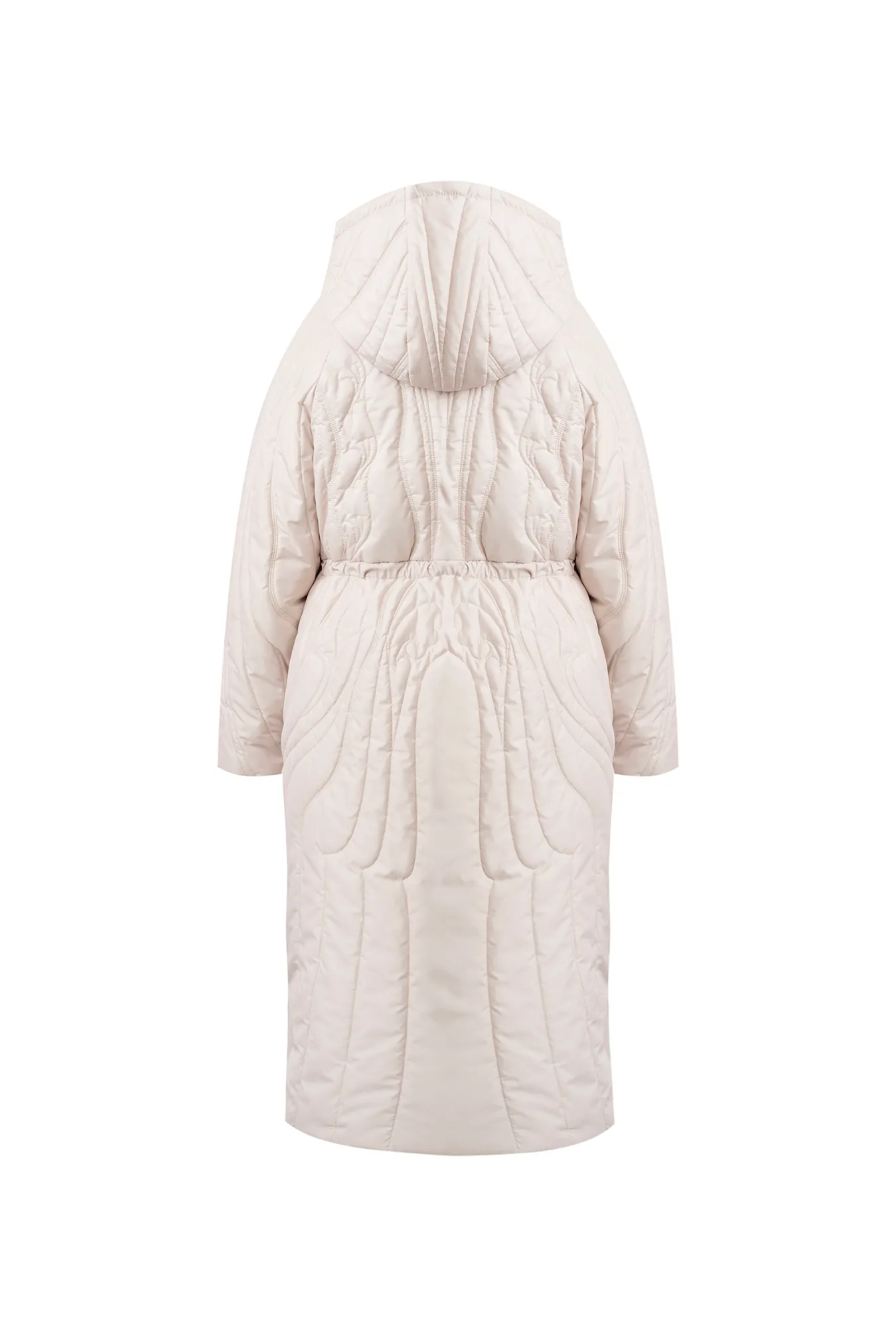 Пуховое пальто с орнаментальным рисунком