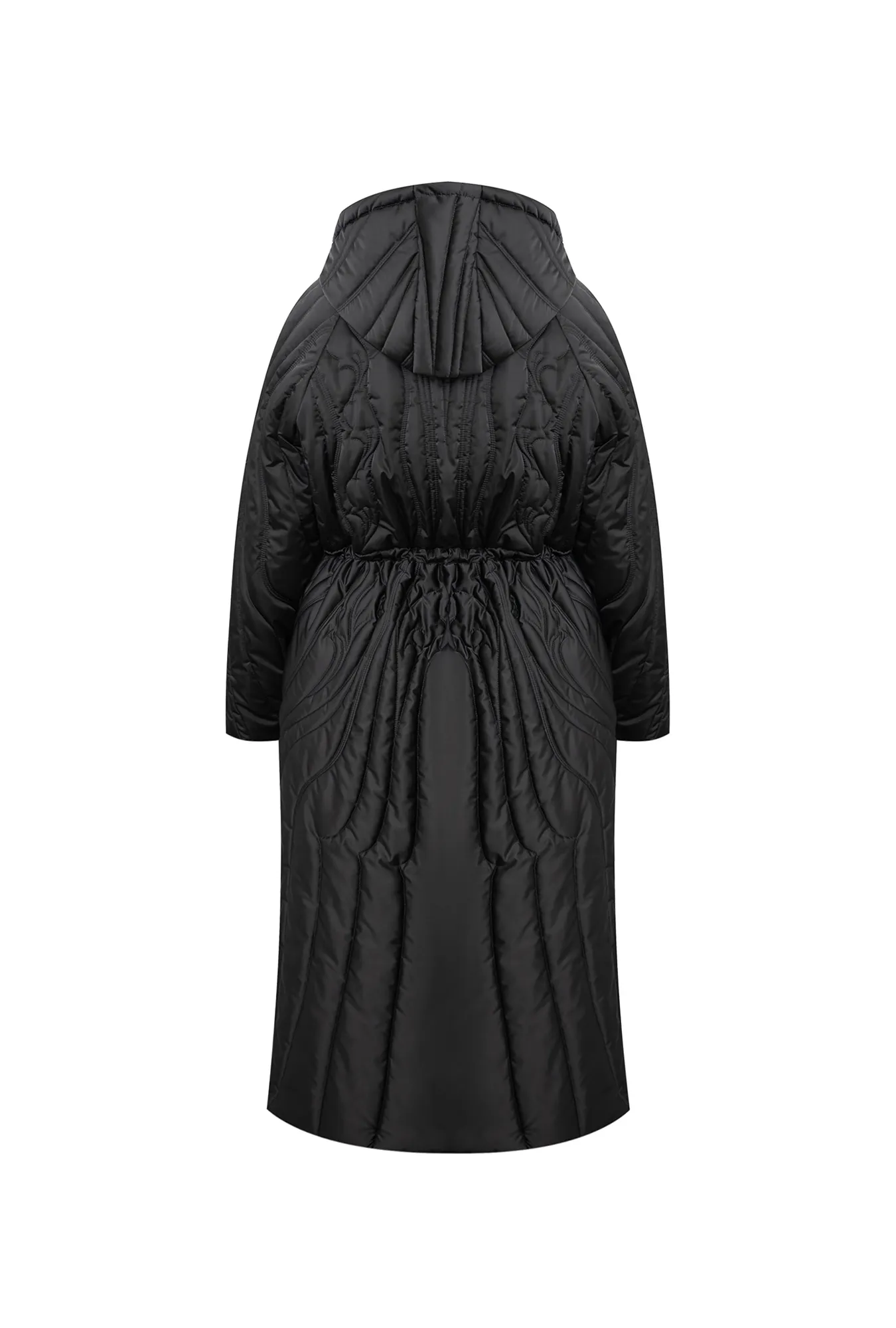 Пуховое пальто с орнаментальным рисунком