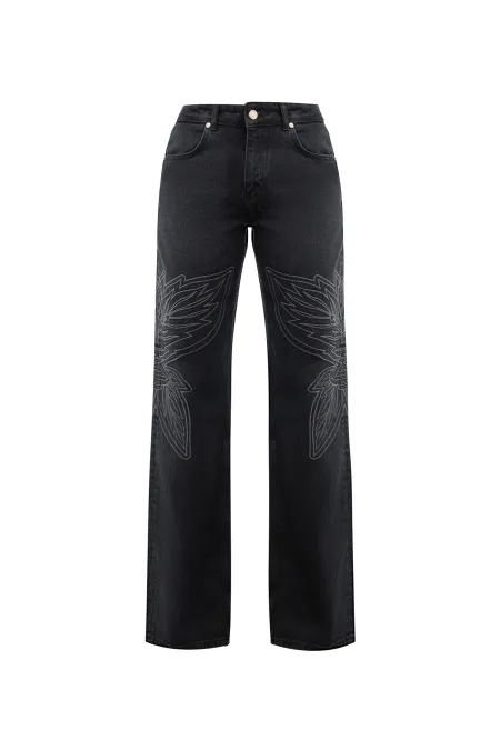 Джинсы с орнаментальным паттерном