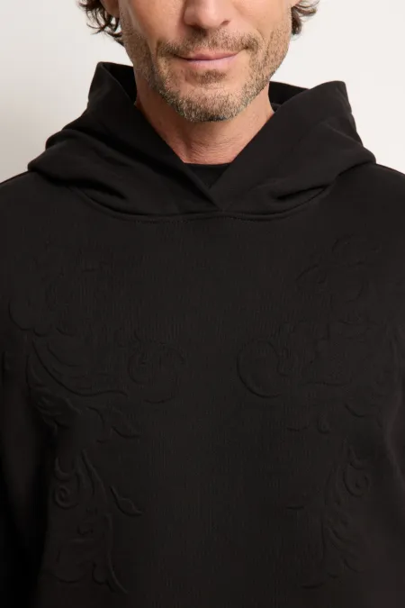 Мужское хлопковое худи с тиснением