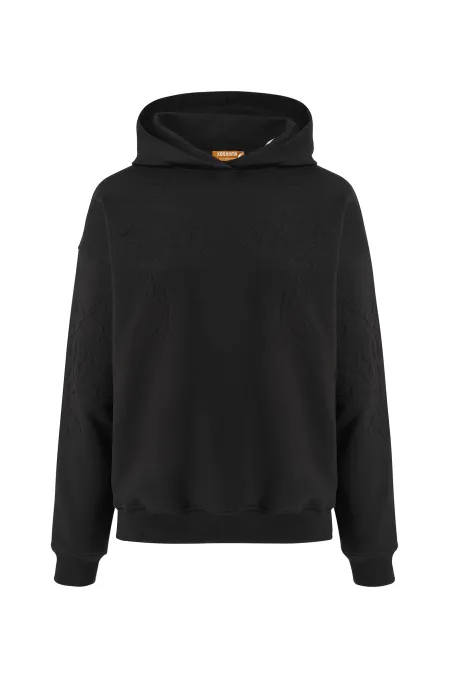 Мужское хлопковое худи с тиснением