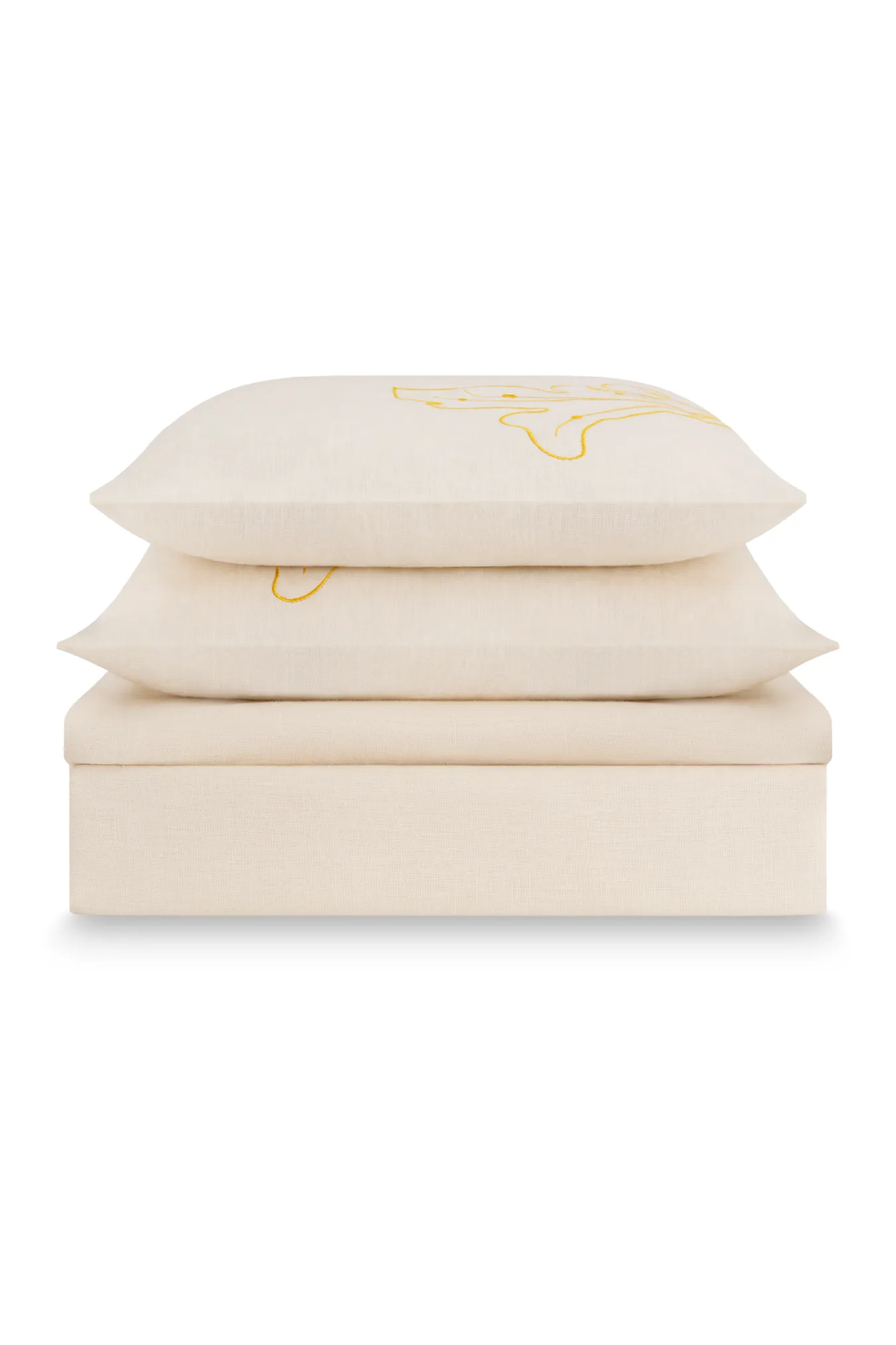 Полутороспальный комплект постельного белья с вышивкой «Лен Кудрина»