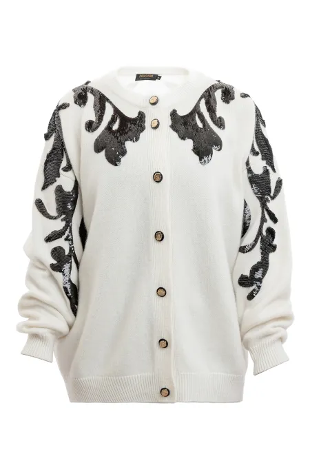 Кардиган из кашемира с вышивкой пайетками