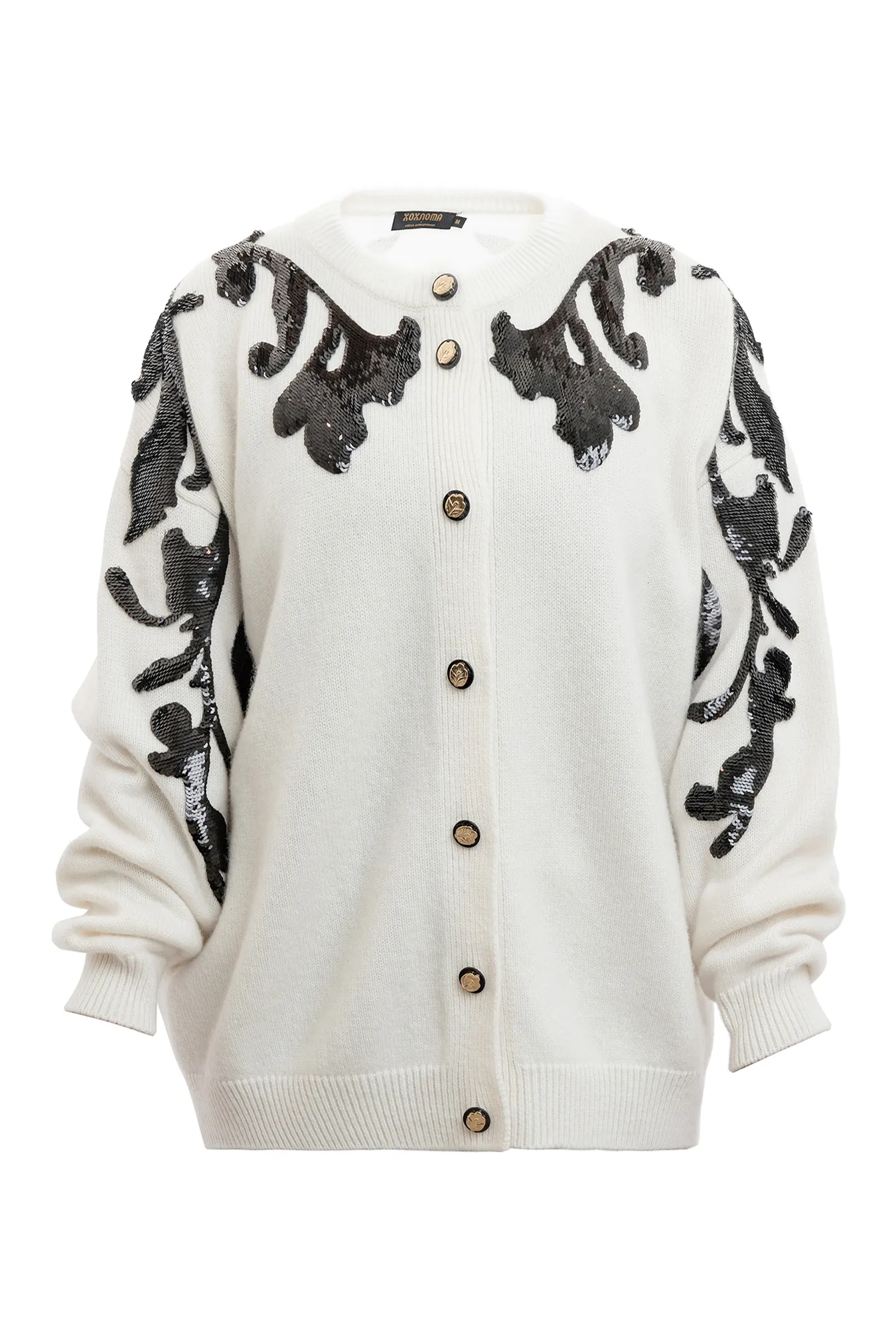 Кардиган из кашемира с вышивкой пайетками