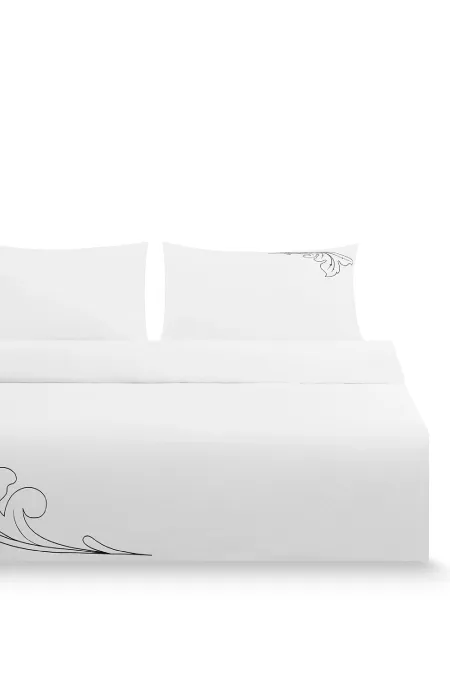 Двуспальный комплект постельного белья с вышивкой «Кудрина‎»‎