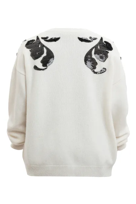 Кардиган из кашемира с вышивкой пайетками