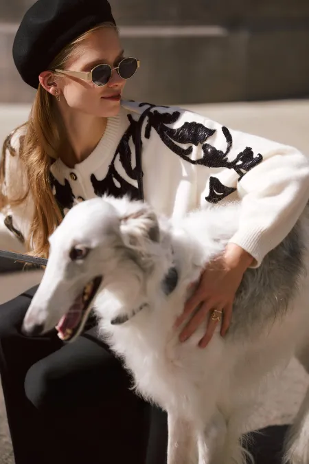 Кардиган из кашемира с вышивкой пайетками