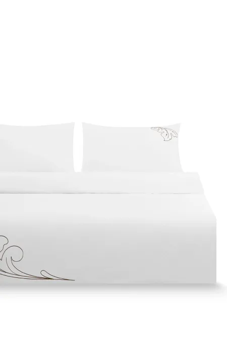 Полутороспальный комплект постельного белья с вышивкой «Кудрина‎»‎