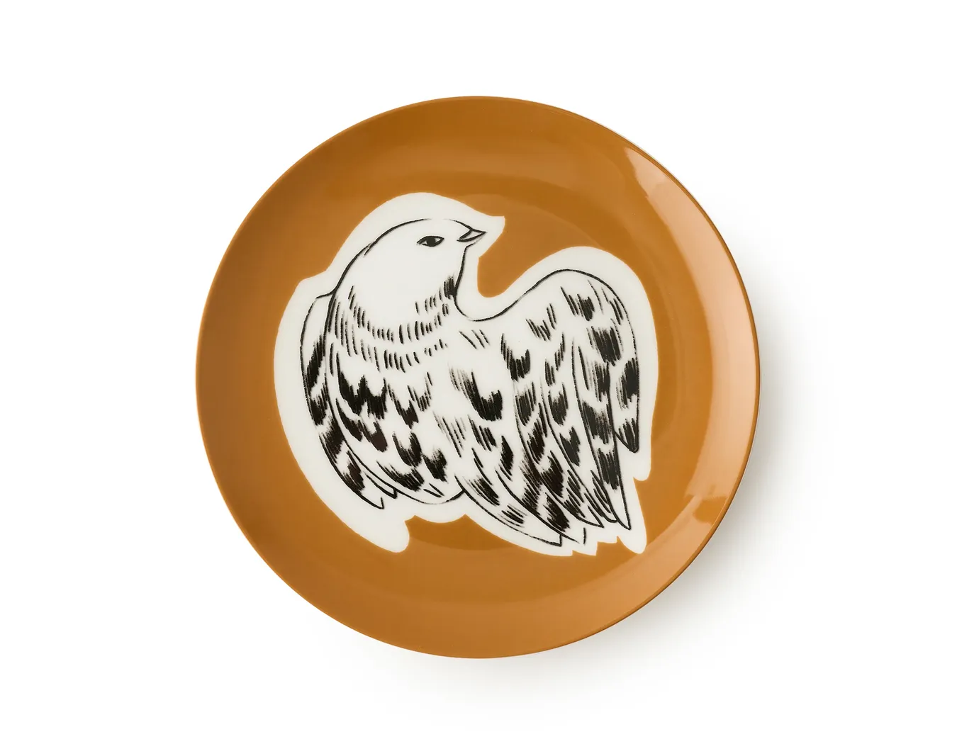 Тарелка десертная, коллекция «Перья на золоте»