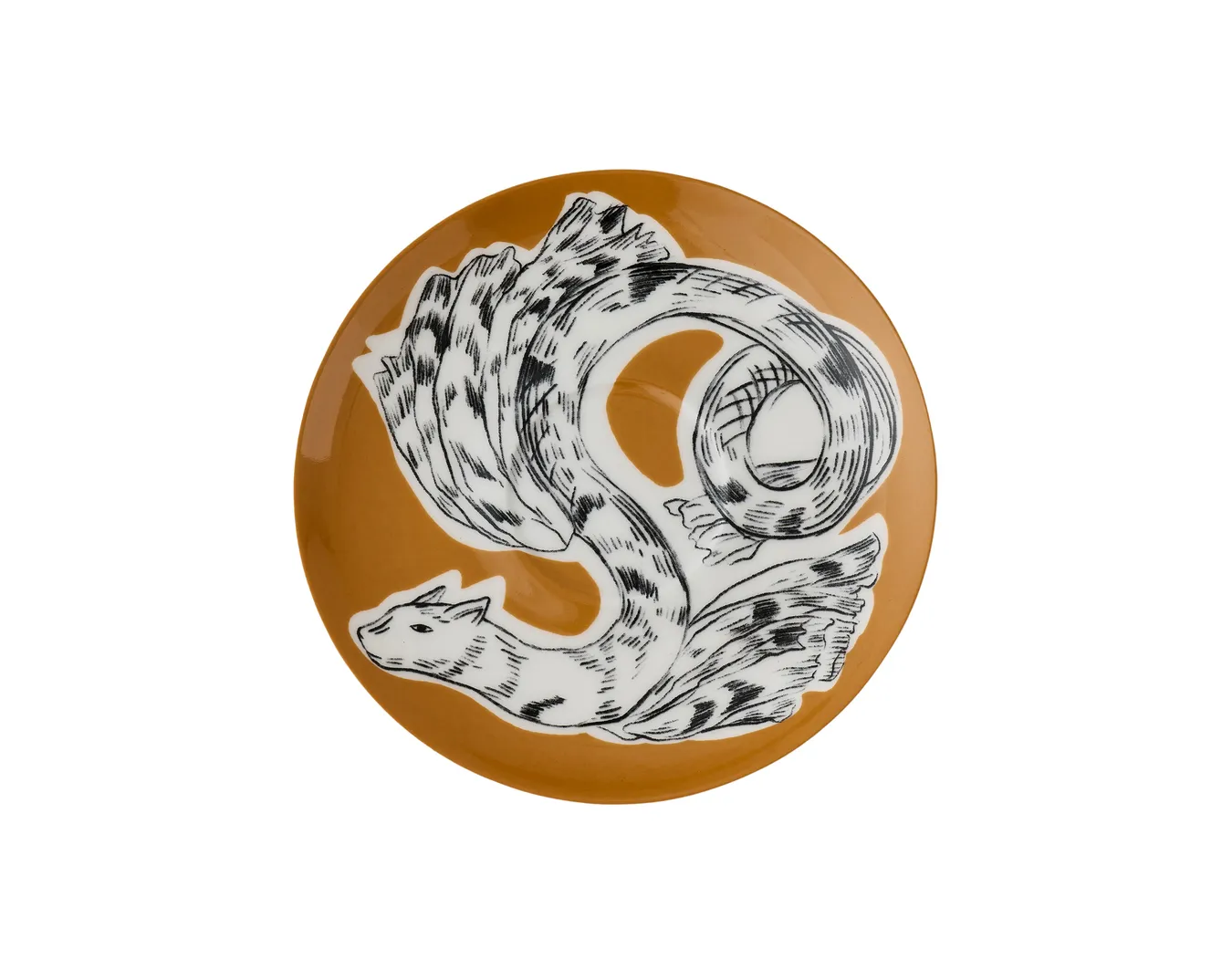 Пара кофейная, коллекция «Перья на золоте»