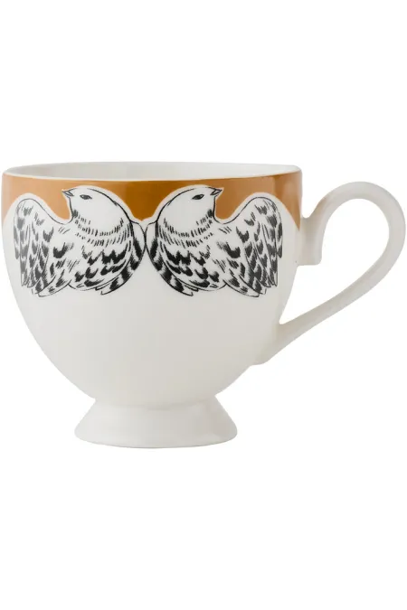 Пара кофейная, коллекция «Перья на золоте»