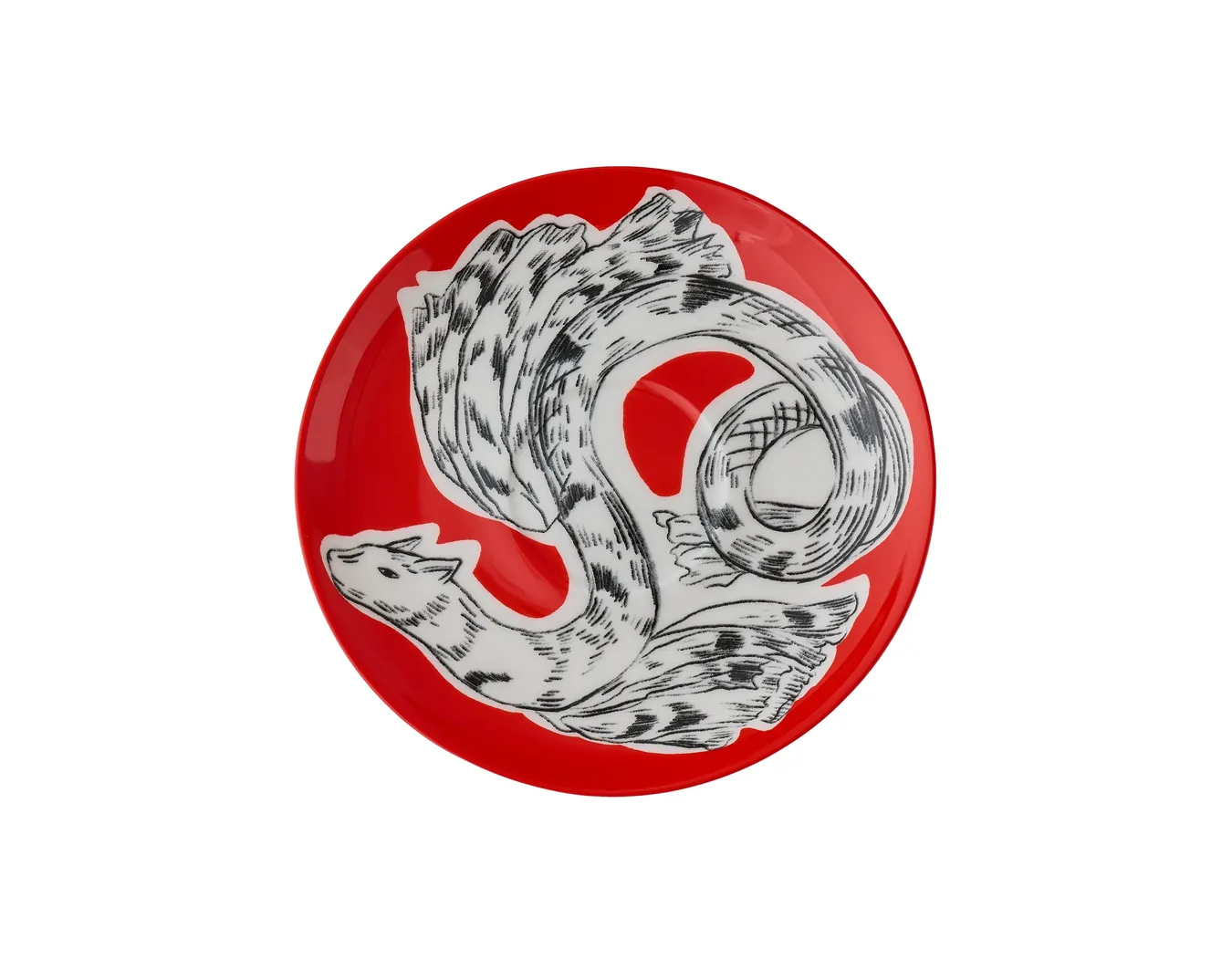 Пара чайная, коллекция «Перья на красном»