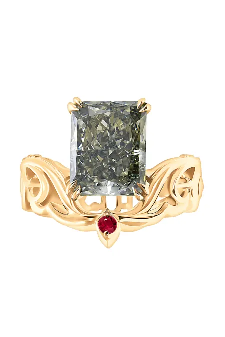 Кольцо из золота 585 пробы с лабораторным бриллиантом