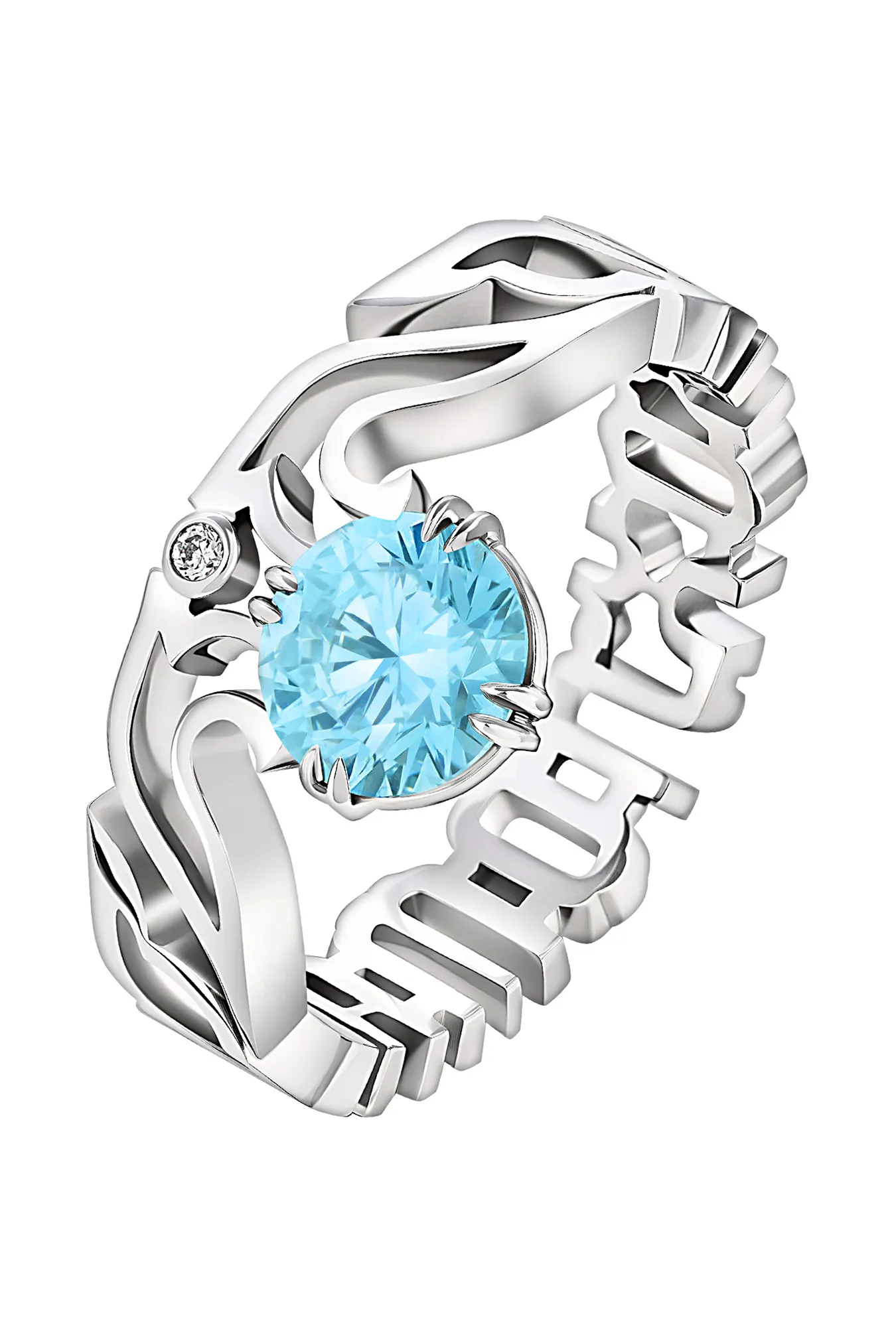 Кольцо из белого золота 585 пробы с лабораторным бриллиантом