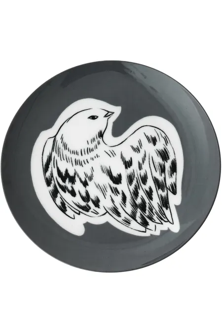 Тарелка пирожковая, коллекция «Перья на черном»
