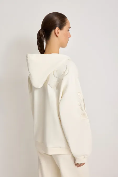 Женское худи на молнии с вышивкой