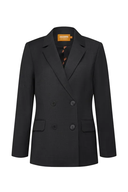 Двубортный пиджак из премиальной шерсти
