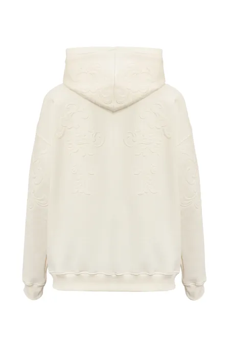 Женское хлопковое худи с тиснением