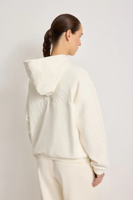 Женское хлопковое худи с тиснением