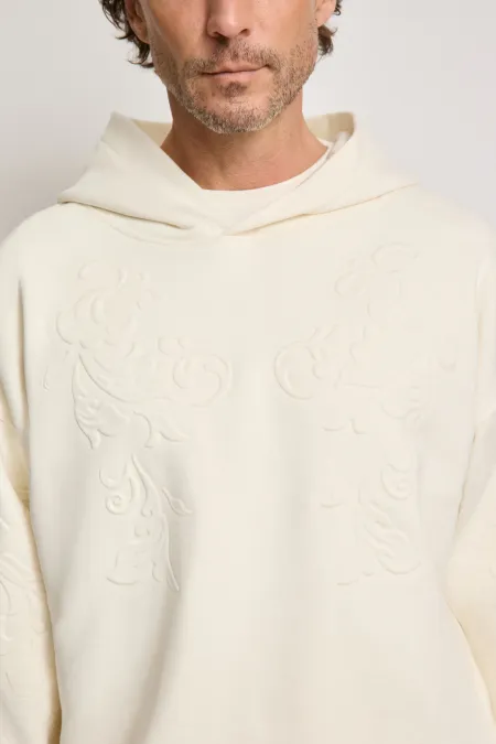 Мужское хлопковое худи с тиснением