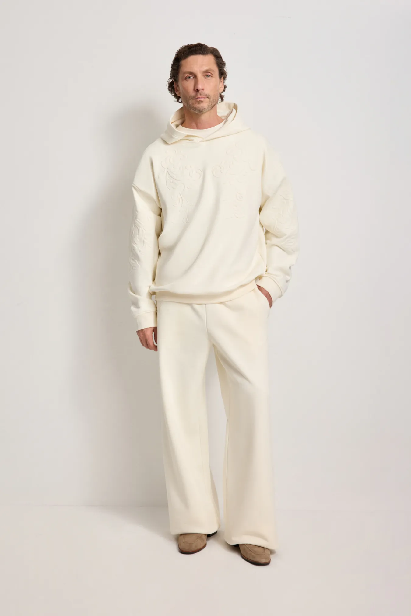 Мужское хлопковое худи с тиснением