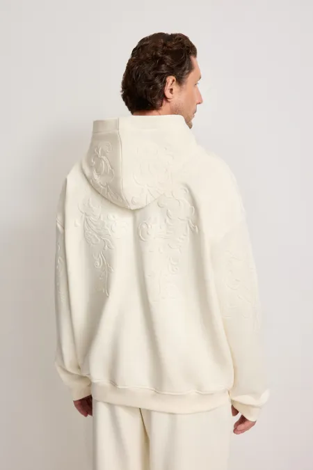 Мужское хлопковое худи с тиснением