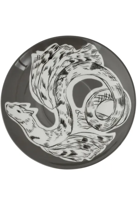 Супница порционная с подстановочным блюдцем, коллекция «Перья на черном»