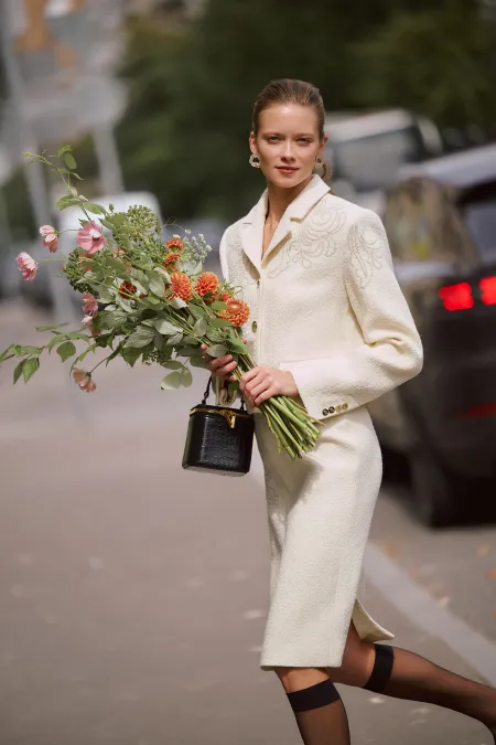 Юбка-карандаш из смесовой шерсти с вышивкой