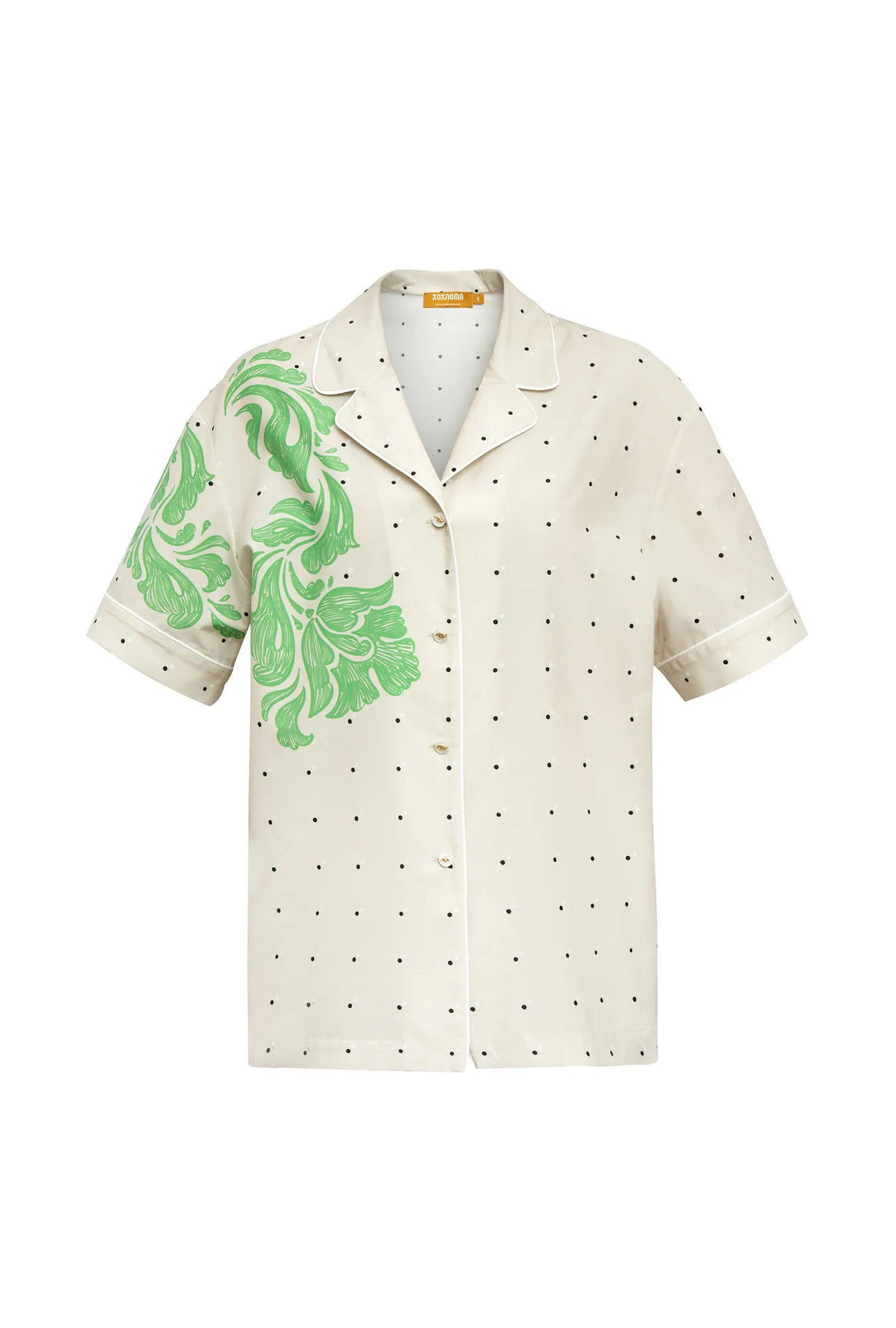 Блуза прямого силуэта с короткими рукавами