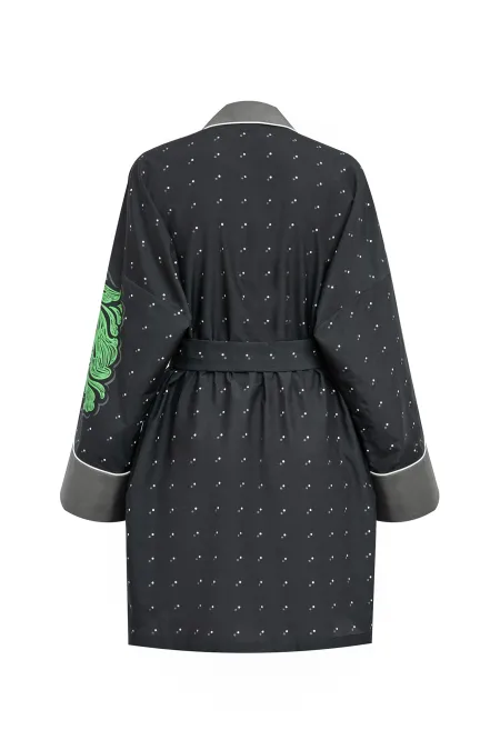 Халат из хлопка и шелка