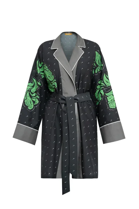Халат из хлопка и шелка