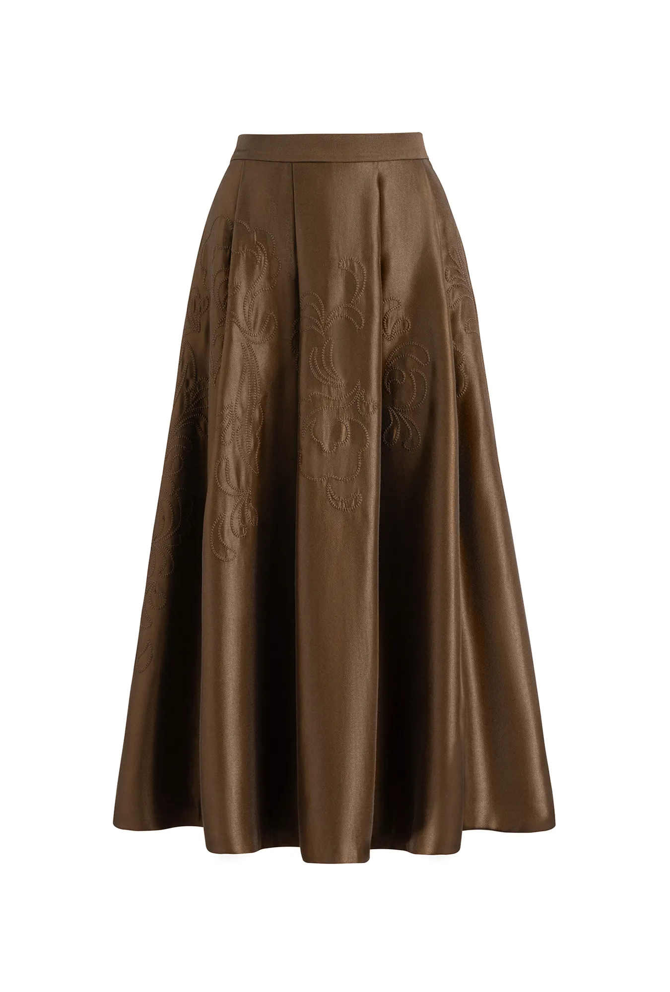 Юбка миди с вышивкой