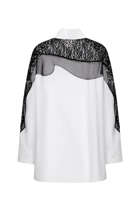Блуза из 100% хлопка с кружевом