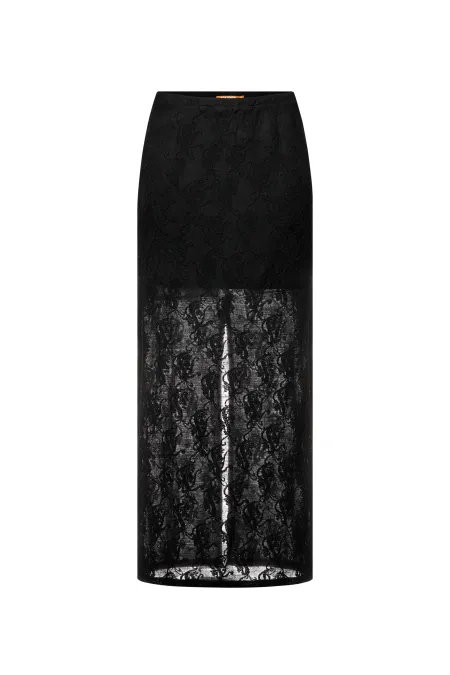 Полупрозрачная юбка с вышивкой