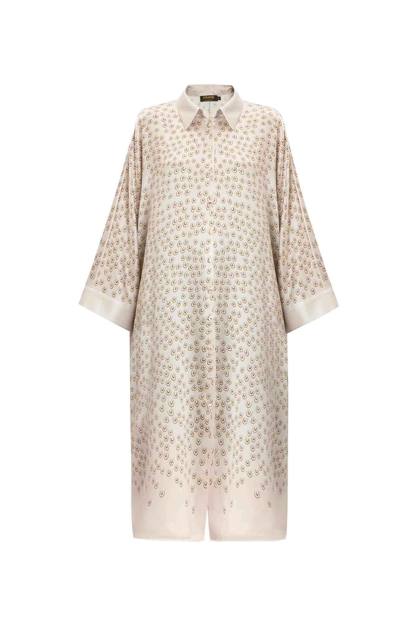 Шелковое платье с перьевым орнаментом