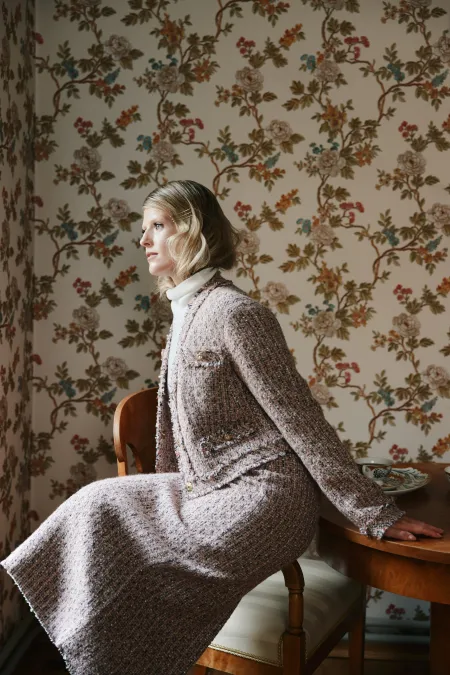 Твидовая юбка миди