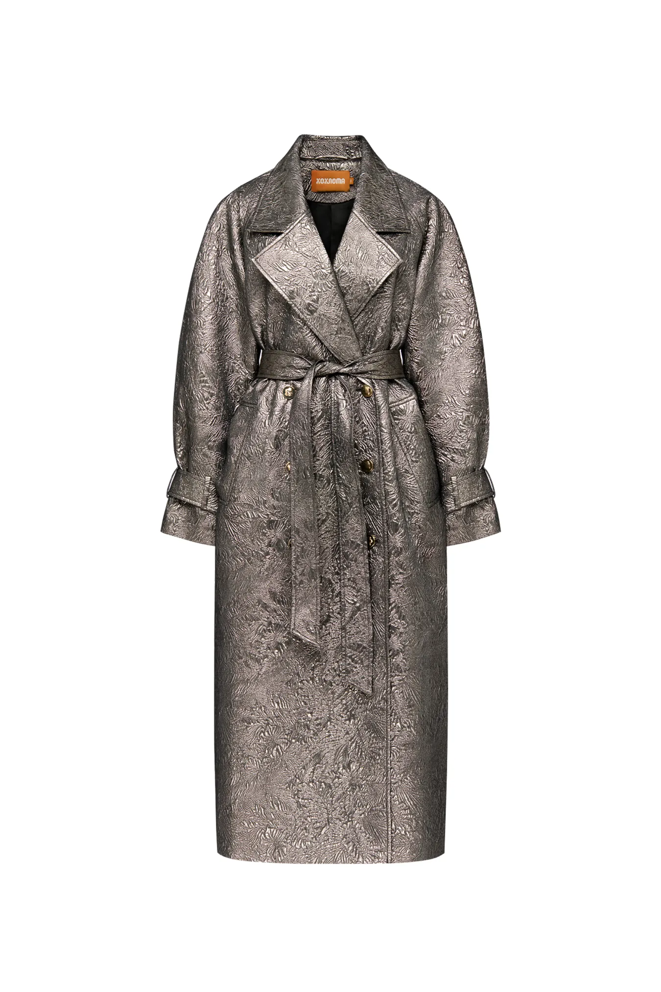 Двубортный плащ с поясом