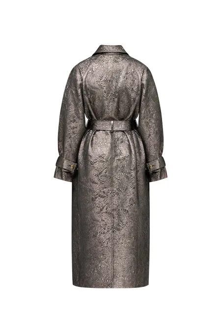 Двубортный плащ с поясом