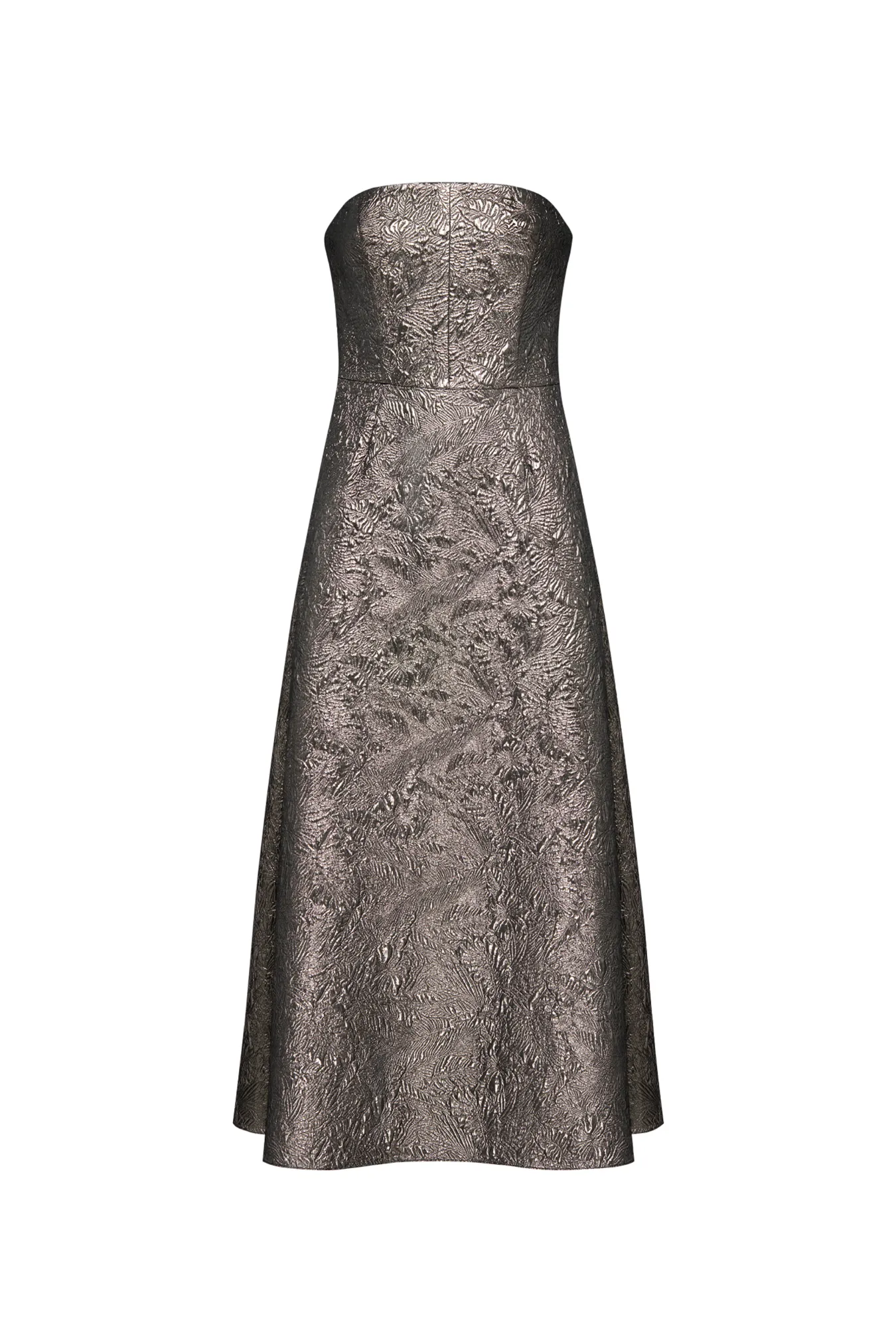 Платье серебристое с открытыми плечами
