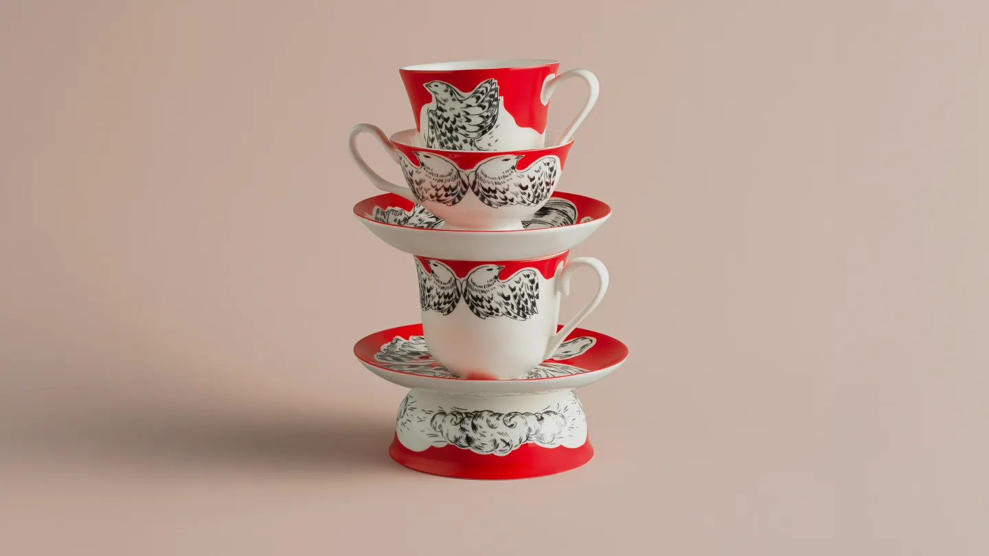 Перья на красном