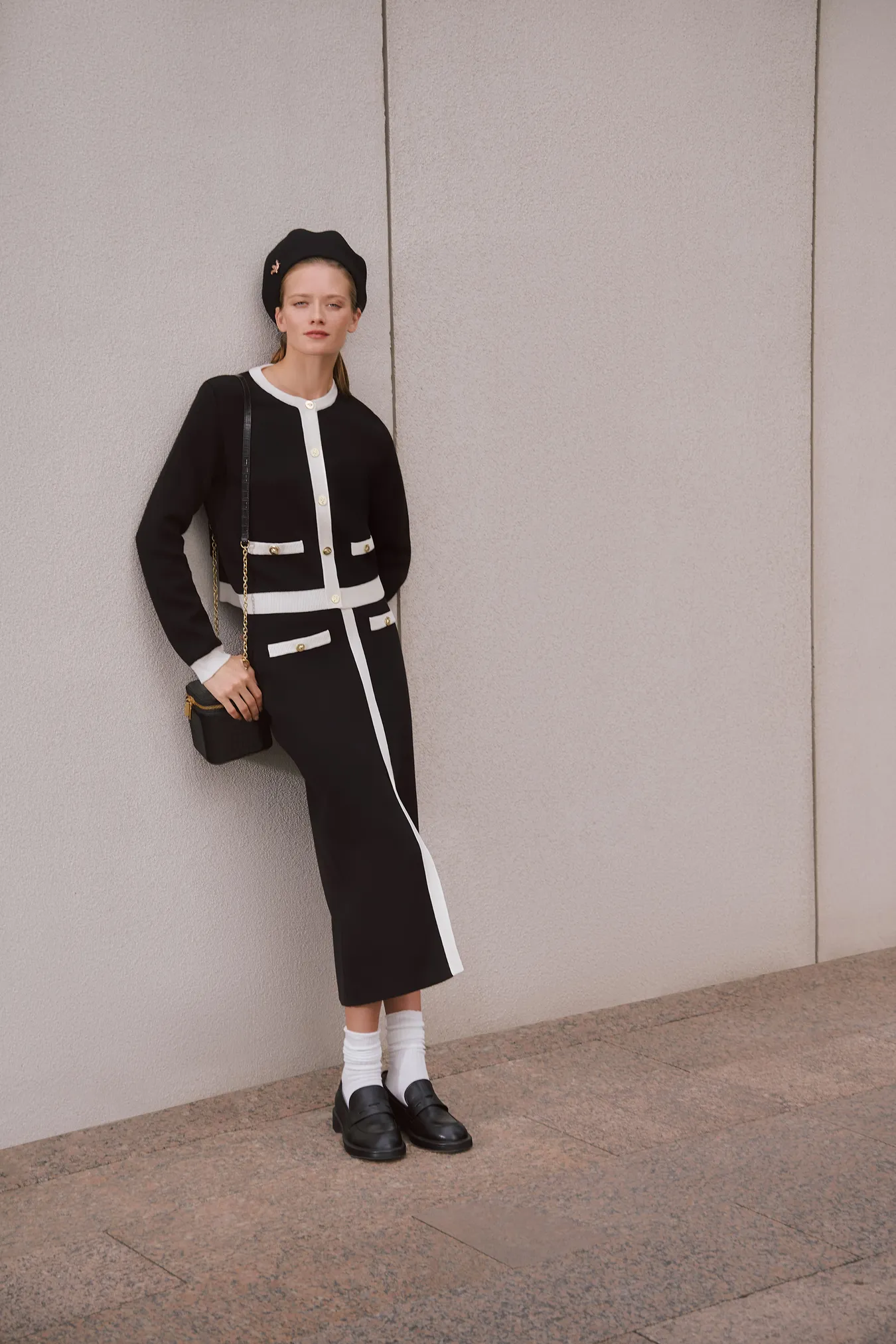 Юбка миди из смесовой шерсти