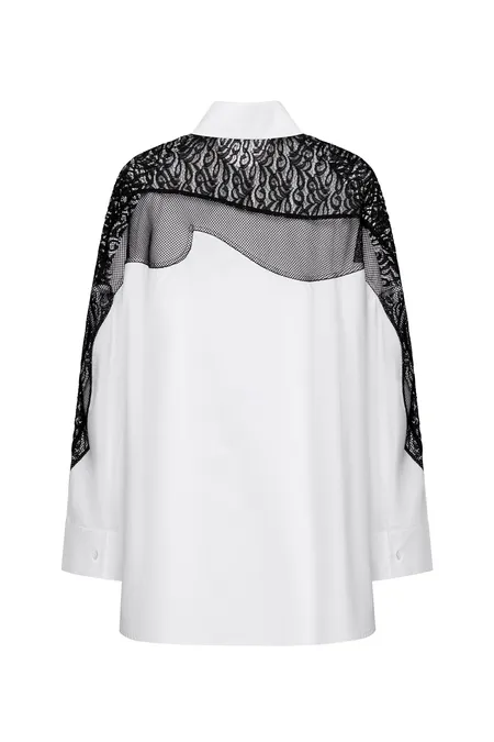 Блуза из 100% хлопка с кружевом
