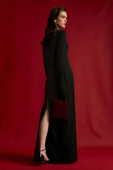 Макси-платье с вырезом «лепесток»