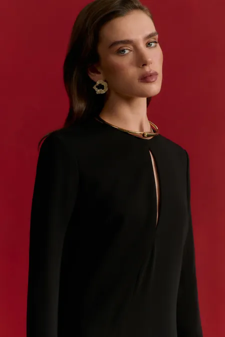 Макси-платье с вырезом «лепесток»