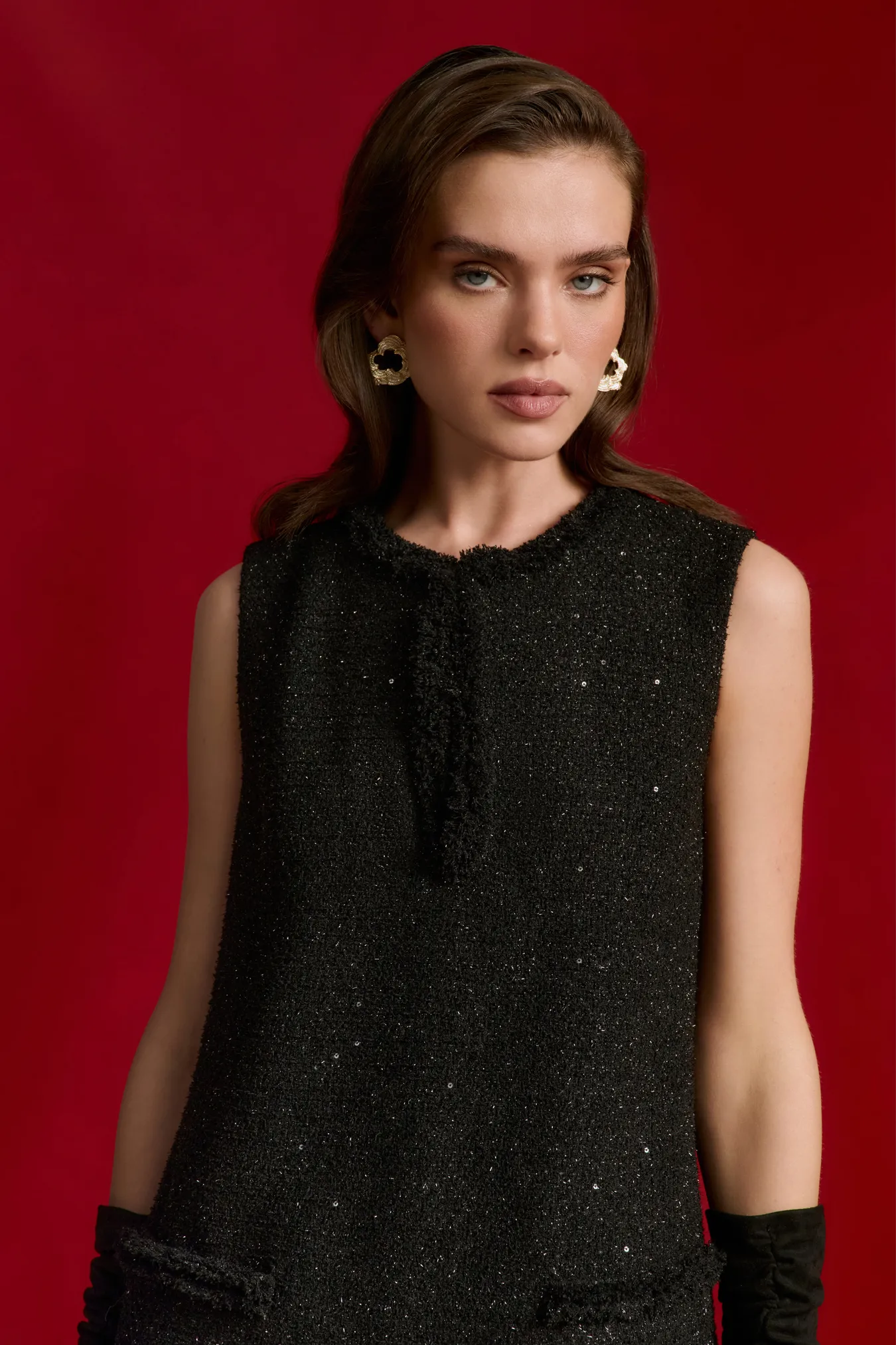 Мини-платье из смесовой шерсти