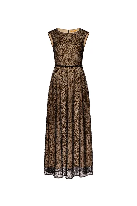 Платье миди с вышивкой